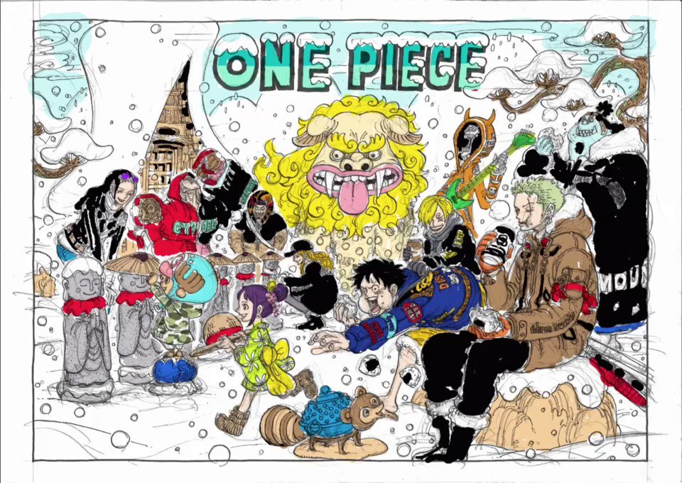 One Piece スタッフ 公式 Official 明日は少年ジャンプ発売日 Onepieceは巻頭カラー 今回も尾田さんからのカラー制作過程動画が到着ーッ このあとアナログで線画 着彩された原稿が誌面に 果たしてどんな完成品が 明日のジャンプで会おう