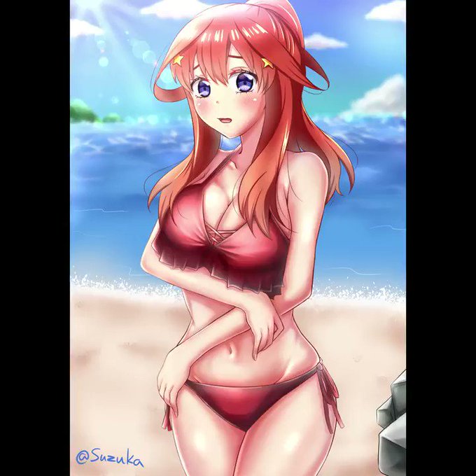 Suzuka/スズか@絵仕事募集中さんがTwitterに投稿した中野五月(五等分の花嫁)のイラスト。