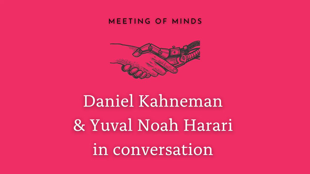 Watch the highly anticipated conversation between Daniel Kahneman and Yuval (moderated by @karaswisher) where they discuss the global trends that are shaping humanity. See a sneak peek below...
For the entire discussion, visit: https://t.co/j2bpx1hDSE
-YNH Team
#MeetingofMinds https://t.co/iuUNQOmxrE