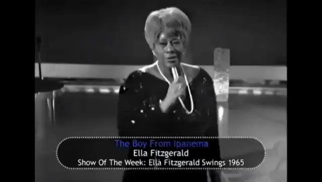 The first lady of jazz, Ella Fitzgerald, performed The Girl From Ipanema in 1965 in a different and original way. When presenting the song on the TV show Show Of The Week, she changed the lyrics, transforming the girl into a boy from Ipanema. https://t.co/5YmGbzPH4y