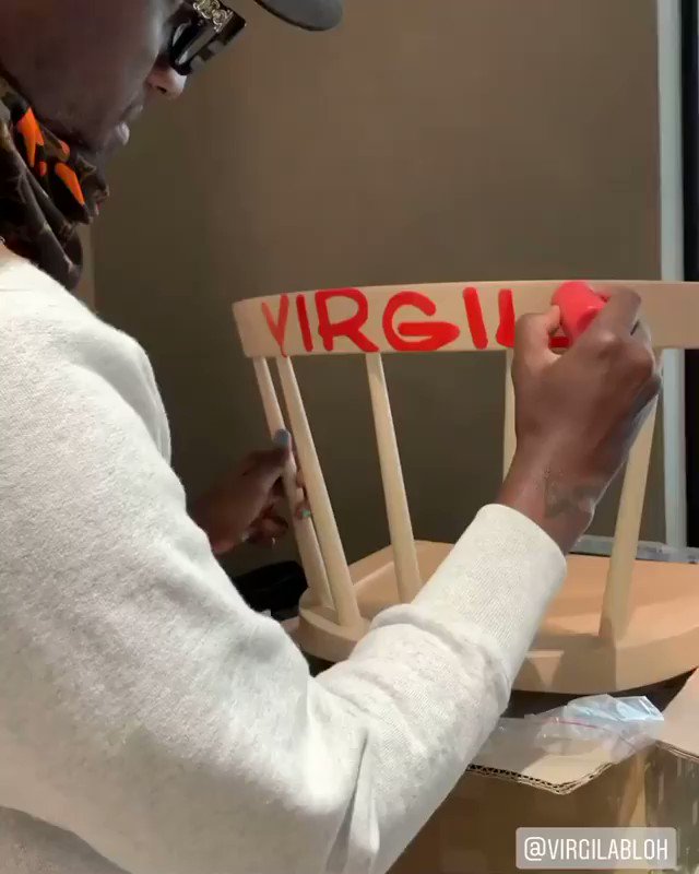 Ovrnundr on X: Virgil Abloh customized chair for a friend Video:  @deyanchristov 🪑  / X