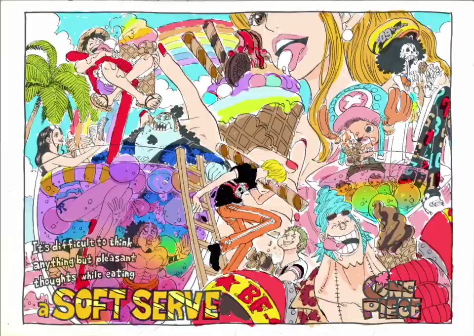 Artur Library Of Ohara The Official Account Has Shared Today S Color Spread In Advance Here Is Oda S Sketching Process And All The Different Ideas He Went Through For This