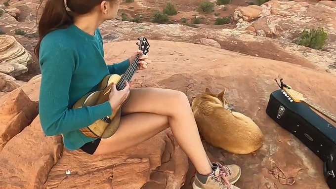 Not a bad place to learn some ukulele! 😁 #Desert #music #roadtrip #adventure https://t.co/FNzWgFZmSC