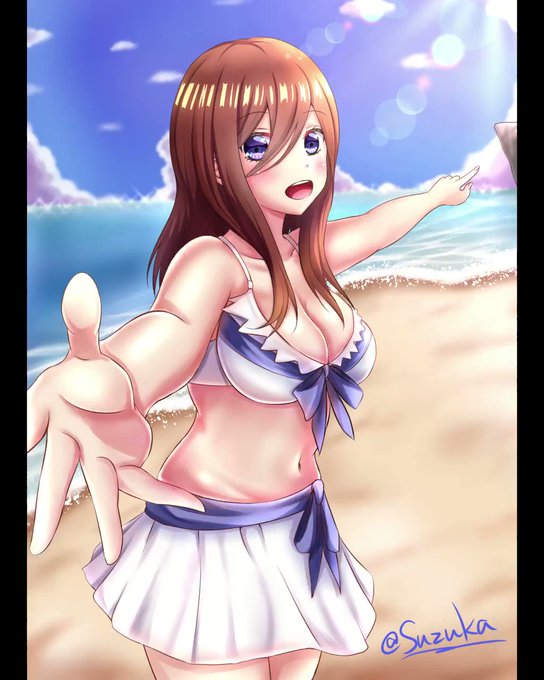 Suzuka/スズか@絵仕事募集中さんがTwitterに投稿した中野三玖(五等分の花嫁)のイラスト。