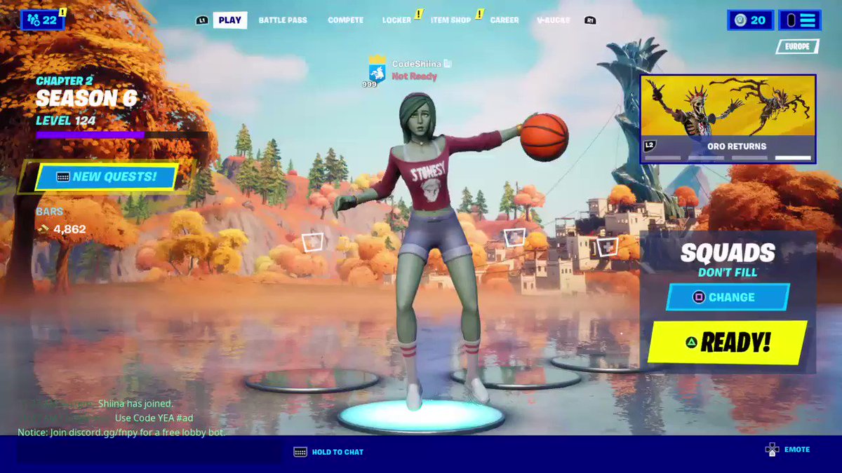 Encrypted "BasketBall Dribble" emote!
(ID was found by @FNinformation, video by @Guille_GAG & me!) https://t.co/tgo8acE6yw