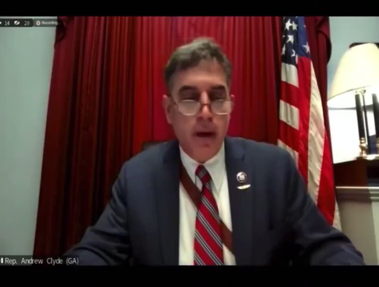 This is Rep. Andrew Clyde (Q-GA) saying the January 6 insurrection looked like “a normal tourist visit” inside the Capitol.
Just batsh*t crazy.
Has anyone told him it’s all on video?https://t.co/iUtoDTneD2
