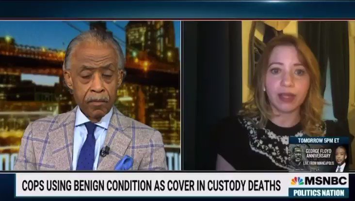New York Times reporter Jennifer Valentino Devries joined me on #PoliticsNation to discuss how police are using a benign condition to cover custody deaths. https://t.co/bAcqMeWso4