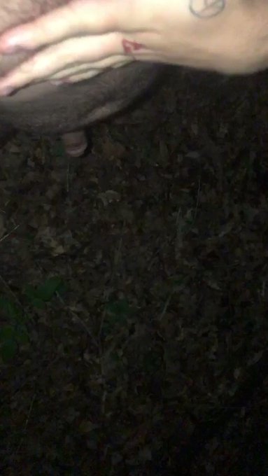 Naked and horny as fuck in the woods 🥵🥵 would have loved to have someone to do this with!! #pee #peeing