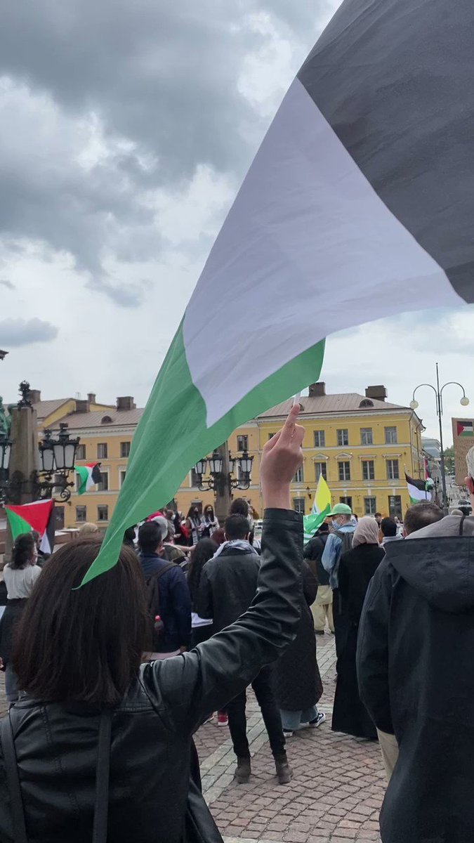 Protest for Palestine today in Helsinki, Finland. #FreePalestine https://t.co/giozgwMJin https://t.co/cWwT8hhXWh