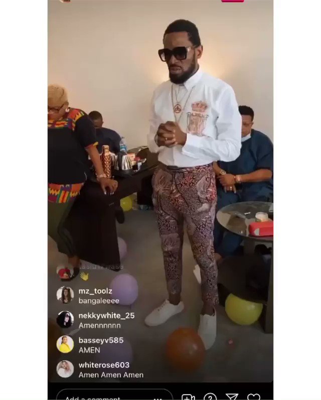 D Banj and Tonto Dikeh observing a quick spiritual time with God. Happy Birthday again to D banj and Tonto Dikeh. 