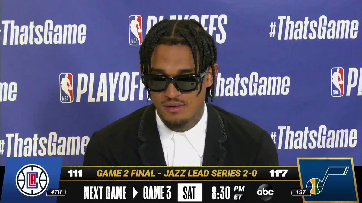 😎 @JordanClarksons on bringing his vibe to the @utahjazz. #ThatsGame
Game 3 - Sat, 8:30pm/et, ABC https://t.co/gfzkNGkbfO
