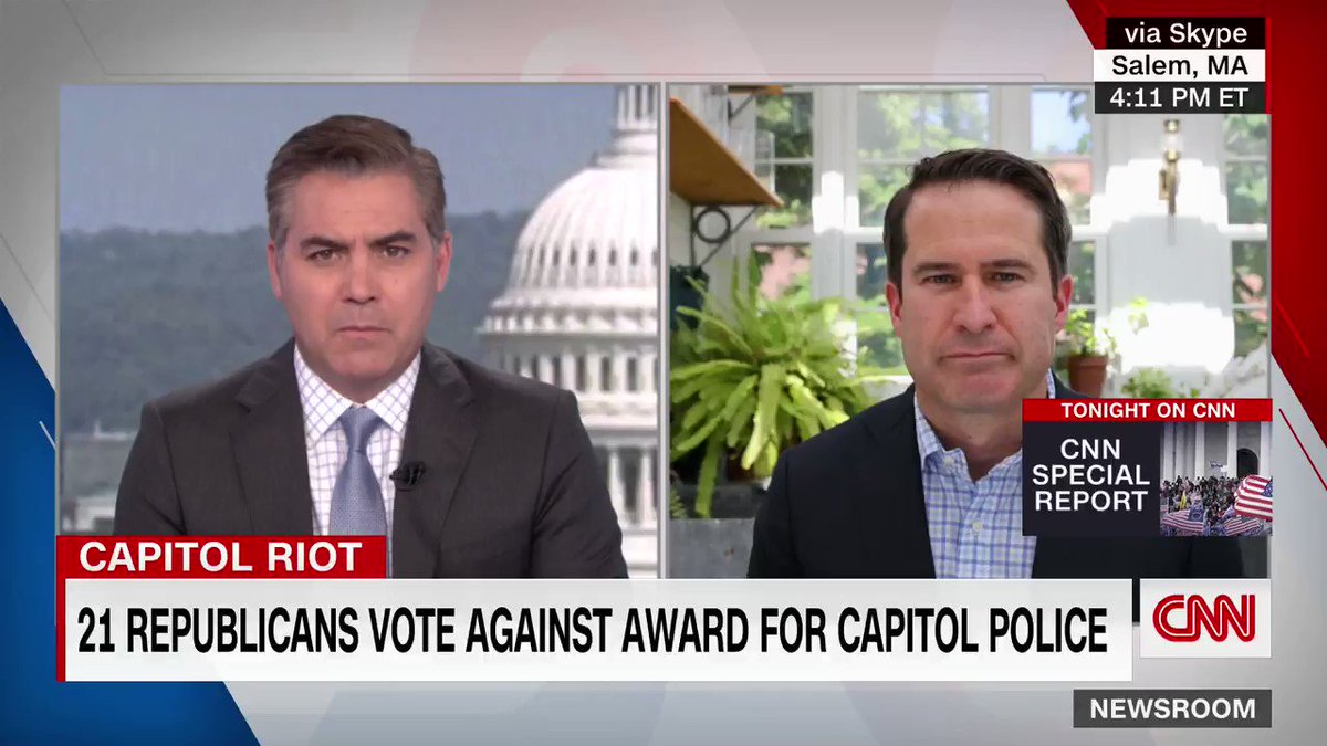 Congressman @sethmoulton to us on GOP House members clinging to Jan 6 conspiracy theories and denying medals to Capitol cops: “if you're aiding or abetting terrorists by your actions in congress you don't deserve to be a member.” https://t.co/Sle91d45nr