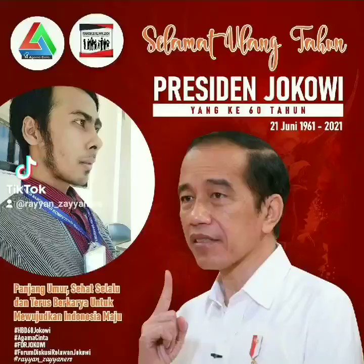 Happy birthday ke 60 Bapak Ir. Hi. Joko Widodo  21 Juni 1961 - 21 Juni 2021 