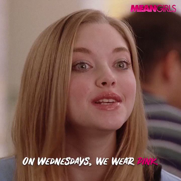 When #NationalPinkDay falls on a Wednesday, we watch #MeanGirls. 