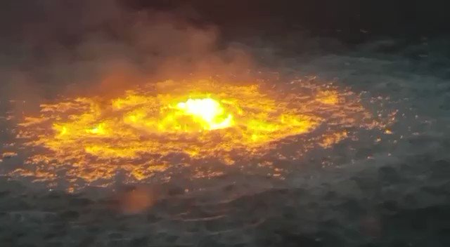 RT @blkahn: The Gulf of Mexico is literally on fire because a pipeline ruptured https://t.co/J4ur5MNyt1