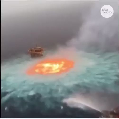 State owned Mexican Oil company, Pemex,  literally set the ocean on fire! 🤯 NEVER FORGET THIS- It’s time