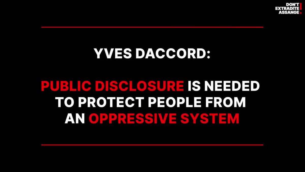 Public Disclosure is Needed to Protect People from an Oppressive System.
Listen to @DaccordYves during Geneva call to #FreeAssange here https://t.co/EukdHiUlRw
#DropTheCharges #genevasummit2021 https://t.co/C4toanhGfl