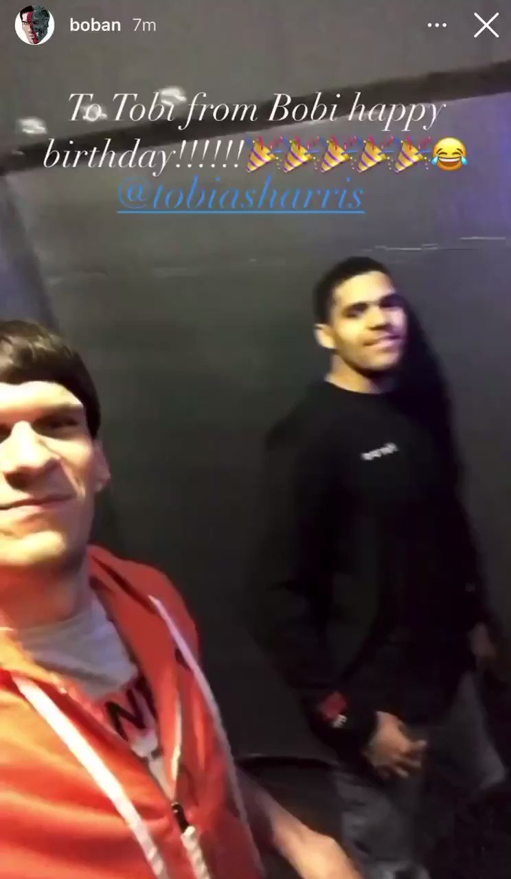 Boban wishes Tobias Harris a happy birthday (via 