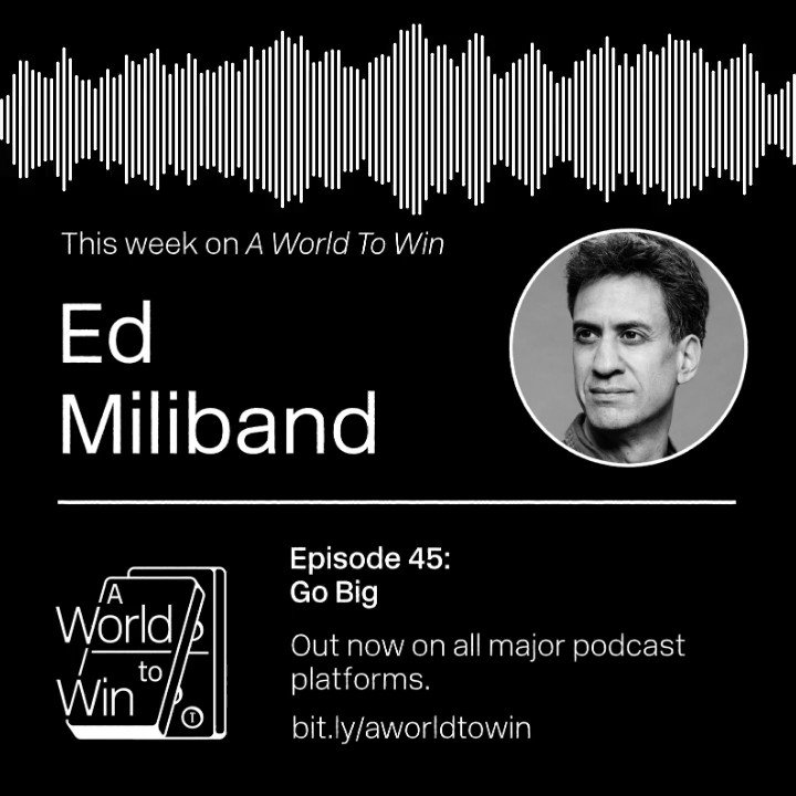 “As a progressive, you have to be optimistic in order to keep fighting.”
On this week's @AWorldtoWinPod, @graceblakeley speaks to @Ed_Miliband about fighting inequality and the climate crisis, and his new book, Go Big.
https://t.co/q0MQSv8yGT
https://t.co/Ww4e5ad2tY