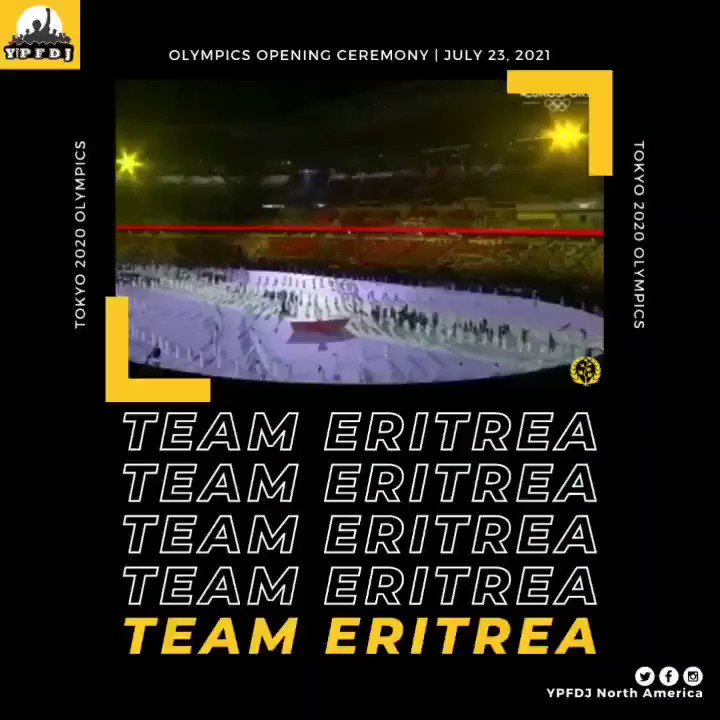 Olympics Opening Ceremony!
Wishing #TeamEritrea all the best during this historical time. We're proud of you Deki Erey!
Let the games begin! 💪🏾🇪🇷
#TeamEritrea #Tokyo2020 #Olympics2021 #StrongerTogether #Olympics #EritreaPrevails #Eritrea #Africa https://t.co/GXMo9qyY9M
