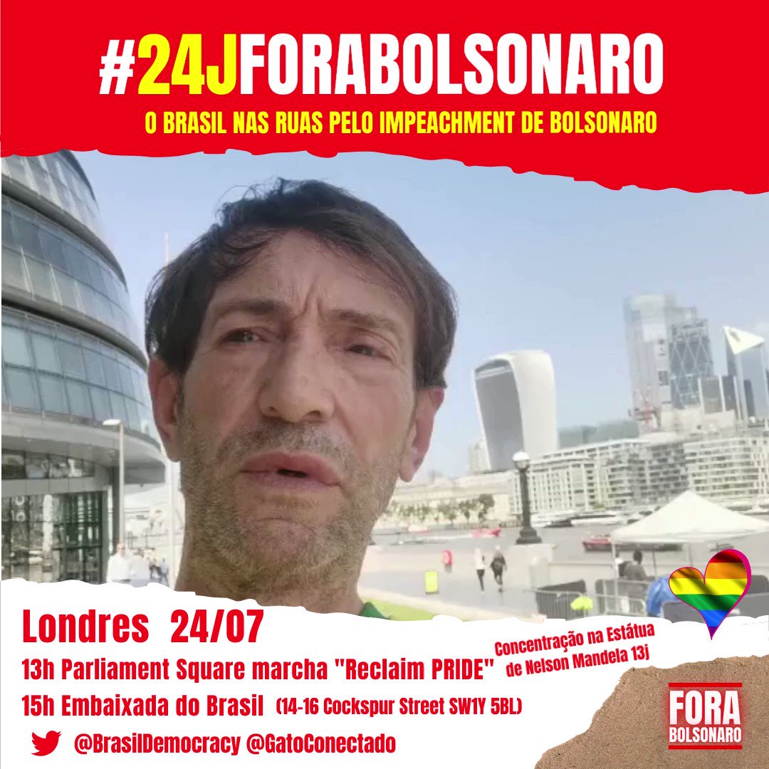 #24J O PLANETA NAS RUAS! Londres, PRESENTE! ✊🏿✊🏾✊🏽✊🏼✊🏻✊🇧🇷🇬🇧🇵🇹🇩🇪🇨🇮🇮🇹🇺🇸🇦🇺🇺🇸🇫🇷
#ForaBolsonaro #bolsonarogenocida #StopBolsonaroMundial #JailBolsonaro https://t.co/yqKFCTvcmj