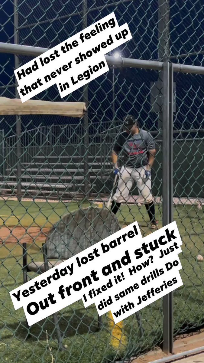 #FridayFeeling #baseball practice at SN. I got in some bad habits during #Legion season. I went into low maintenance mode! Practiced a lot of #Catching drills but did not maintain my swing! April I learned to use the barrel. I am finding that backspin power swing again. https://t.co/3X0JDuLOAp