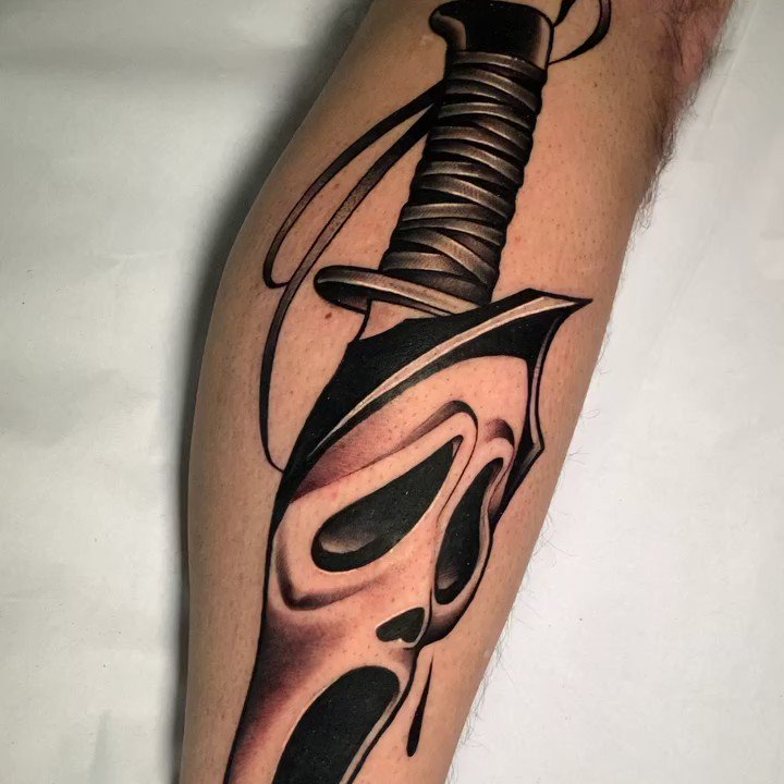 Ghostface Scream Portrait by Alan Aldred TattooNOW