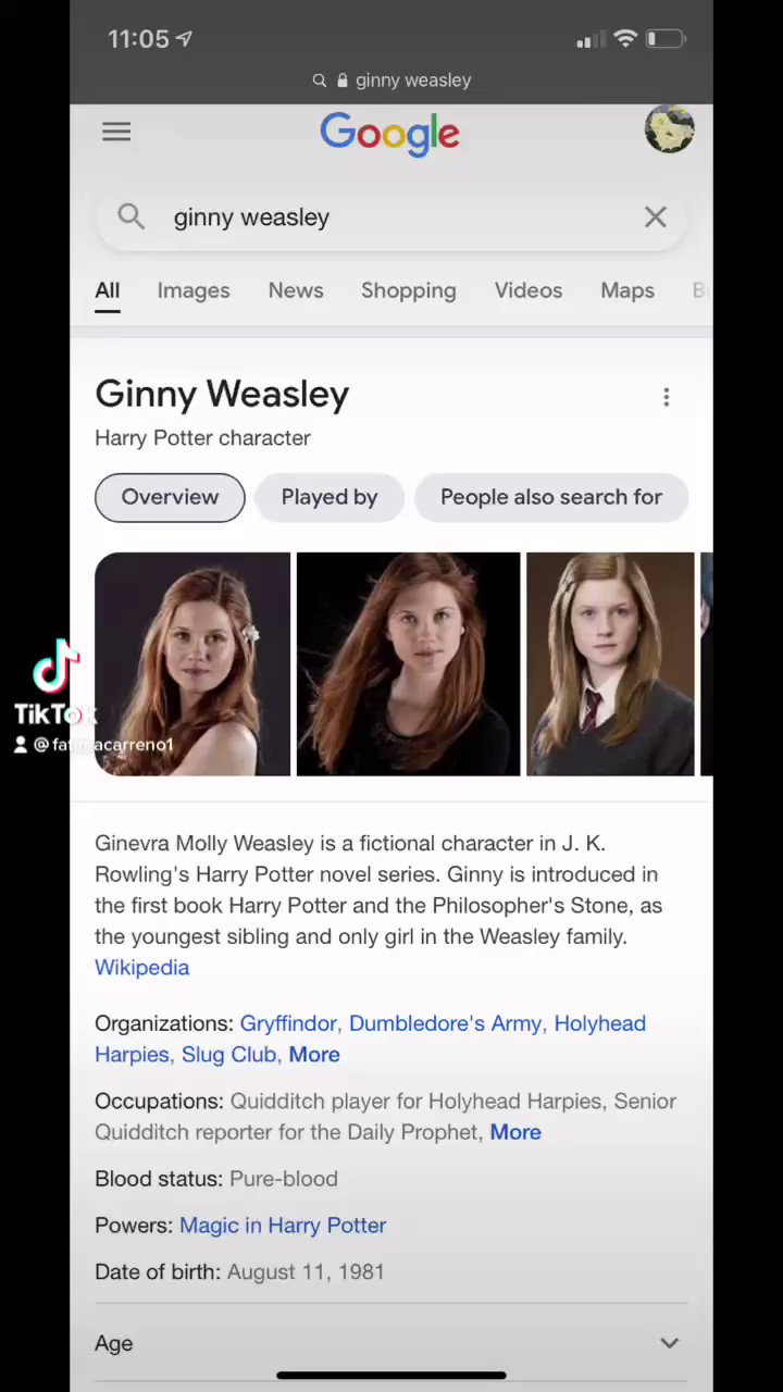 Happy birthday to Ginny Weasley 