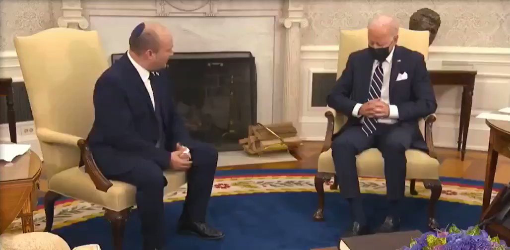 EHA News on Twitter: "📹| #Biden falls asleep during press conference with  #Israel's PM Bennett ▪️#US president Joe Biden fell asleep during a press  conference he held with Naftali Bennett. ▪️Bennett continued