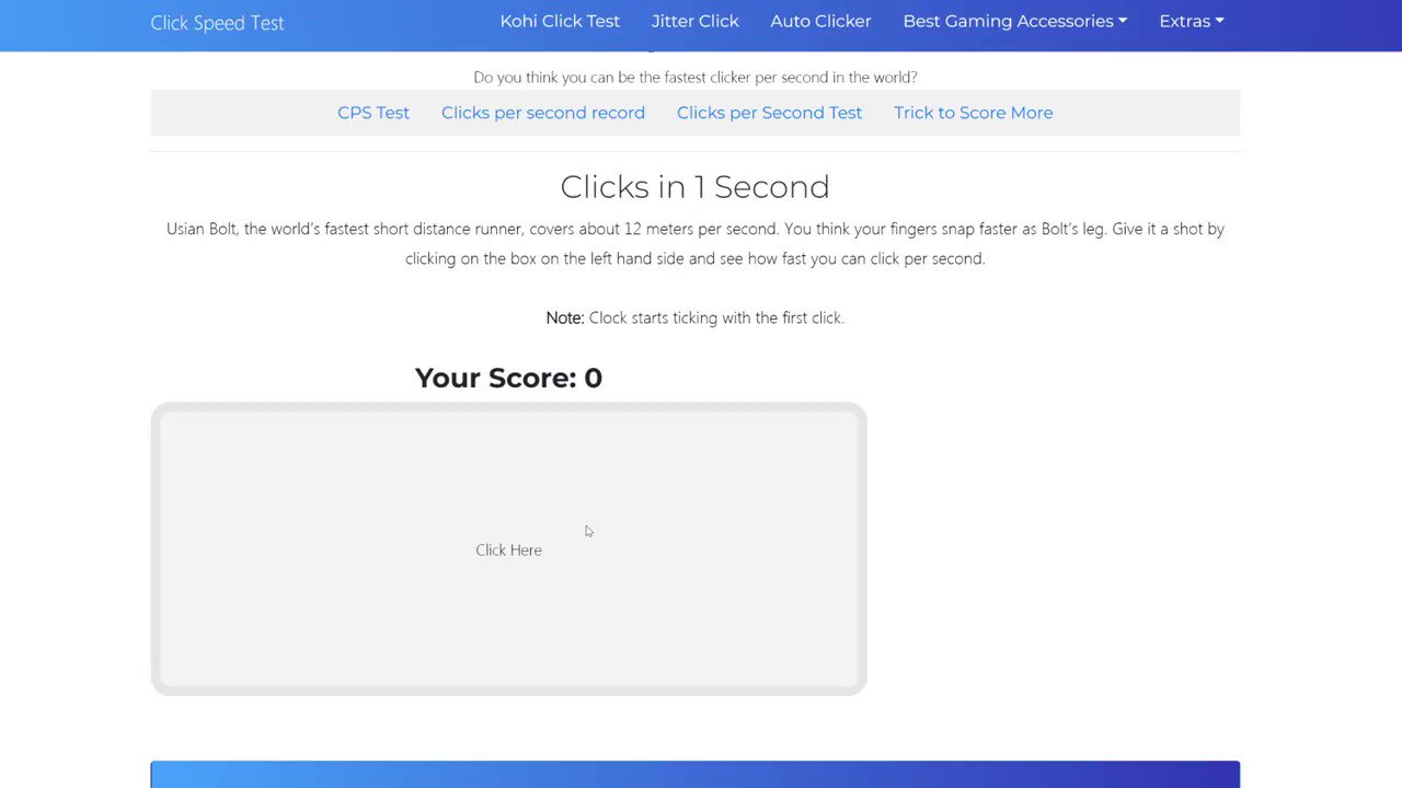 Clicks Per Second - An Actual Short