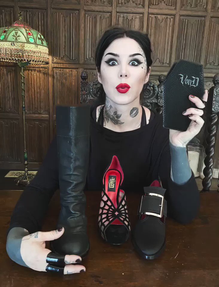 Kat Von D on Twitter: "In celebration of #LoveMadeMeDoIt surpassing 1 MILLION STREAMS giving my lovely fans a chance to WIN THIS MONSTER PRIZE PACK FROM @VONDshoes! 🎁 🖤The Adele spiderweb