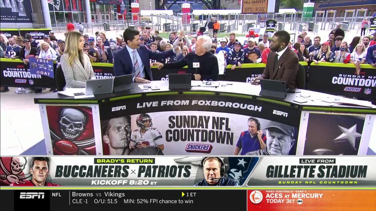 ESPN's Sunday NFL Countdown will be Live from Gillette Stadium for