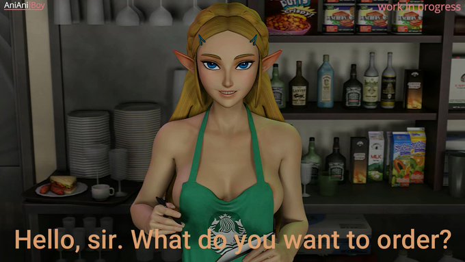 How Zelda make coffee? We will figure it out in my next project. But right now just short WIP animation