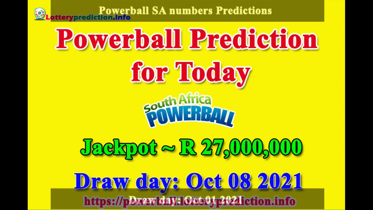 How to get Powerball SA numbers predictions on Friday 08-10-2021? Jackpot ~ R23 millions -> https://t.co/ktGyZL5WK7 https://t.co/JqUwFokhda