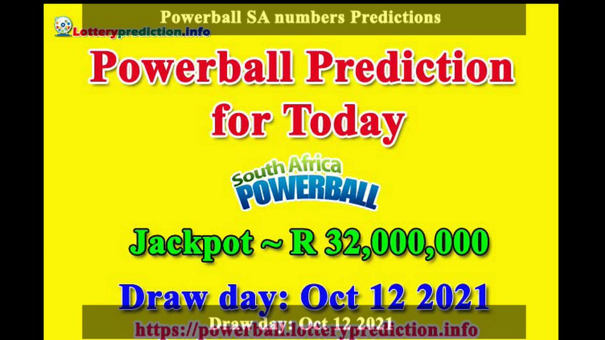How to get Powerball SA numbers predictions on Tuesday 12-10-2021? Jackpot ~ R32 millions -> https://t.co/xBUYOVcd6O https://t.co/TlgI6cixFh