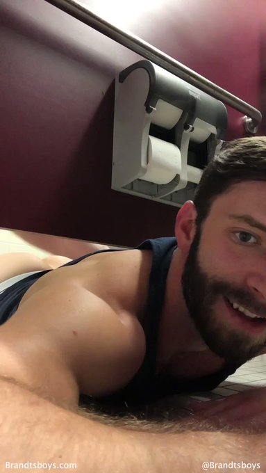 The guys from @brandtsboys are the hottest!? @KylexBrandt is getting what he wants in a public restroom
