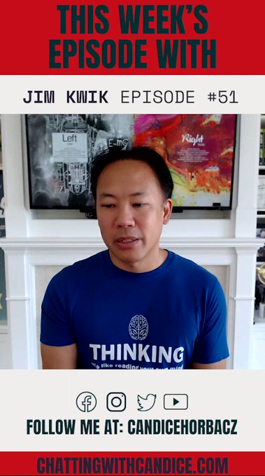 I am thrilled that @jimkwik joins this weeks Chatting with Candice! This week we talk about mindset,<a class="tags" target="_blank" title="On Twitter" href="/?out=eyJ0eXAiOiJKV1QiLCJhbGciOiJIUzUxMiJ9.eyJpYXQiOjE3MTg4NDI5MDcsImlzcyI6InR3cG9ybnN0YXJzLmNvbSIsIm5iZiI6MTcxODg0MjkwNywiZXhwIjoxNzUwMzc4OTA3LCJyZWRpcmVjdF91cmwiOiJodHRwczovL3R3aXR0ZXIuY29tL2ppbWt3aWsifQ.6558WF111o6LwLyAKifVbqEo9Ra7KaMngAWRrZne-WcUeCR0o64CHrgVehkYxgj_PcfrWURFHpFEhCGUMsmjyg">@jimkwik</a>