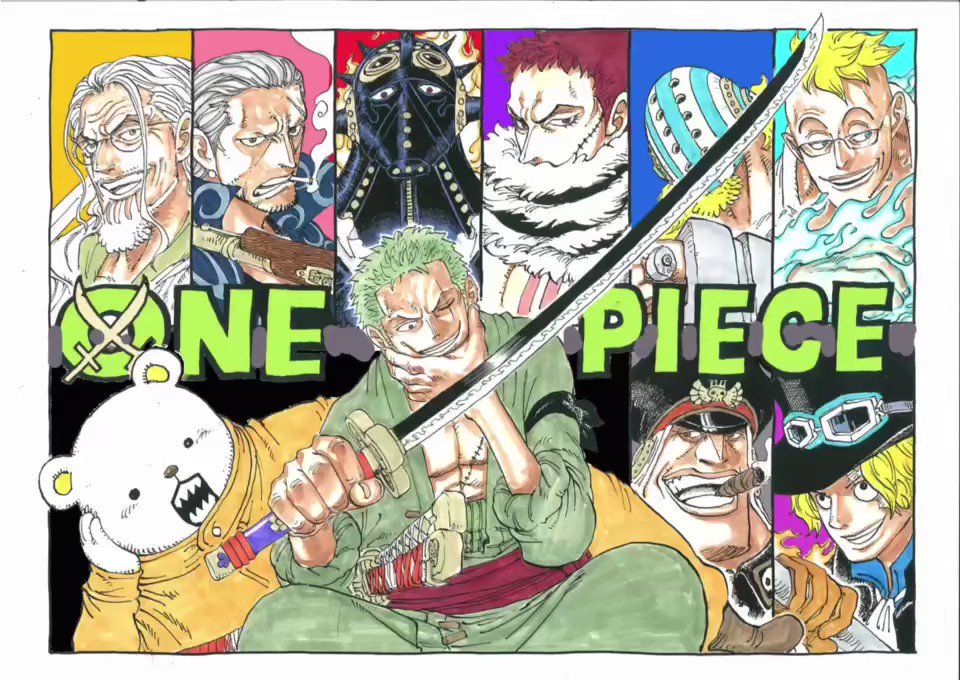One Piece スタッフ 公式 Official 明日発売の少年ジャンプ49号はone Pieceが表紙 Amp 巻頭 カラー Twitterではその巻頭カラーの制作過程動画を特別に先出し 尾田さんはこうやって絵のあたりをつけた後 必ず紙とペンのアナログ作業で原画を完成