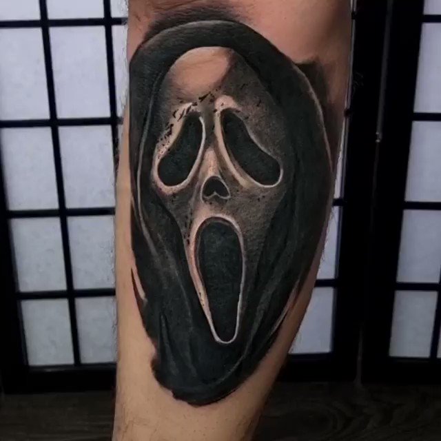 Angelo Parente on Instagram Ghostface  Which Scream movie is your  favorite blackcaskettattoo  Movie tattoos Scary tattoos Spooky tattoos