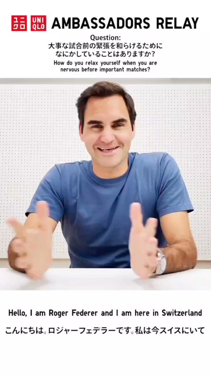 Hanay Uniqlo Ambassadors Relay Rogerfederer Via Instagram Stories Q How Do You Relax Yourself When You Are Nervous Before Important Matches T Co Wisqzmxpp1 Twitter
