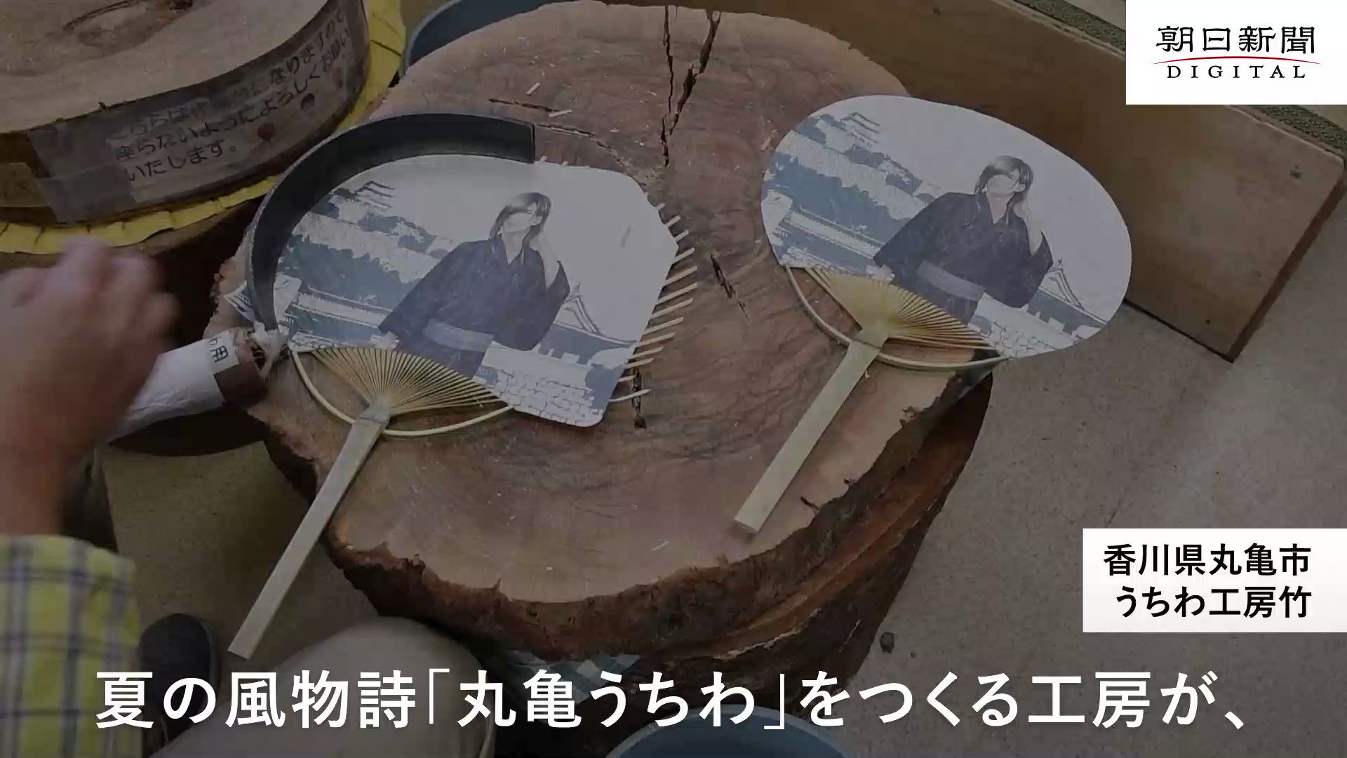 朝日新聞高松総局 丸亀市内の うちわ工房竹 では18日 職人たちが竹を削ったり 木づちで形を整えたりして 一本一本丁寧にうちわを作っていました 記事 冬目前に丸亀うちわ工房が活況 うれしい悲鳴 刀剣乱舞とコラボ T Co 6fwzvnyf14