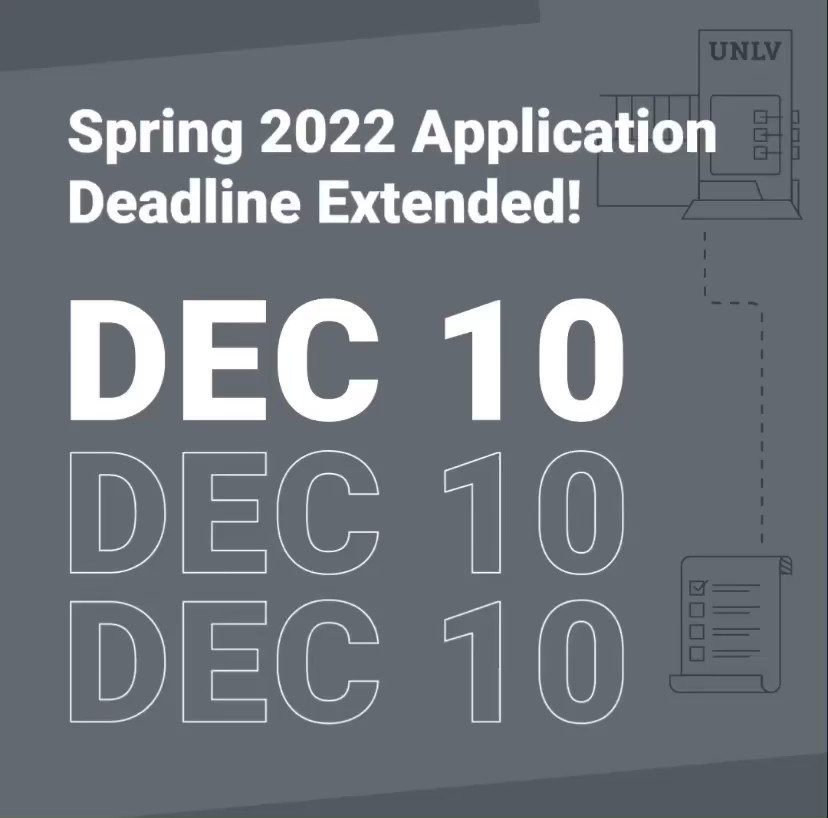 Unlv Spring 2022 Schedule Unlv Admissions On Twitter: "The Application Deadline For Spring 2022 Has  Been Extended To December 10Th! Visit Https://T.co/Oyalztoxup To Apply!  #Unlvbound #Unlv Https://T.co/Lsbzm4Oudt" / Twitter