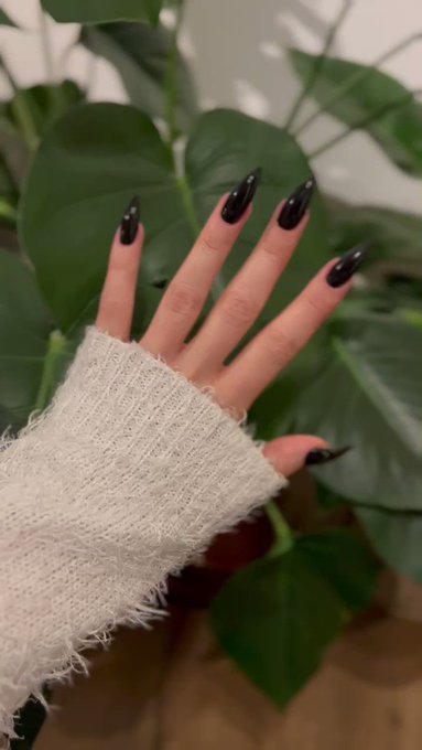 Struggles of a Metalhead pornstar:

Being extremely excited about the  black long stiletto nails and