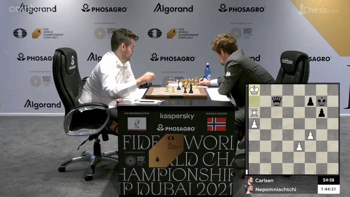 Carlsen versus Nepomniachtchi: FIDE World Championship Round 11