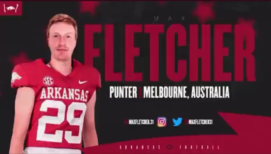 Max Fletcher 🇦🇺🐗🦘 on Twitter "Officially a Razorback can’t wait to get