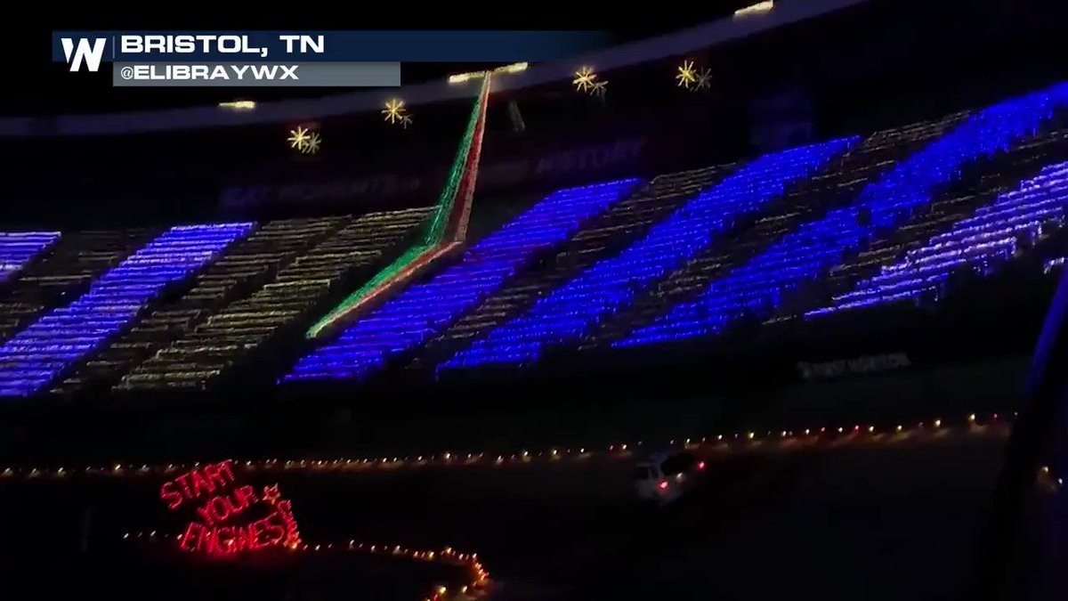 The lights were aglow at Bristol Motor Speedway last night, under clear and chilly skies. 

#TNwx #speedway 
Video credit: @EliBrayWX https://t.co/R06ZrzyiJb