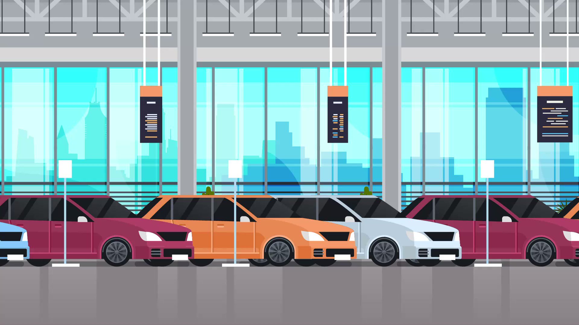 Автосалон иллюстрация