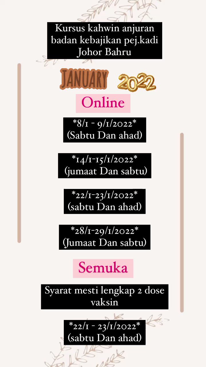 Kursus kahwin online johor