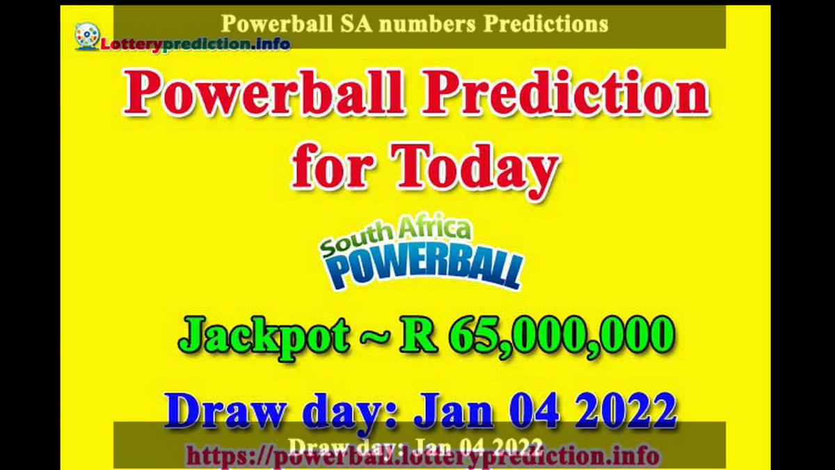 How to get Powerball SA numbers predictions on Tuesday 04-01-2022? Jackpot ~ R65 millions -> https://t.co/NCSC6mk6cT https://t.co/IblMvTfrWT