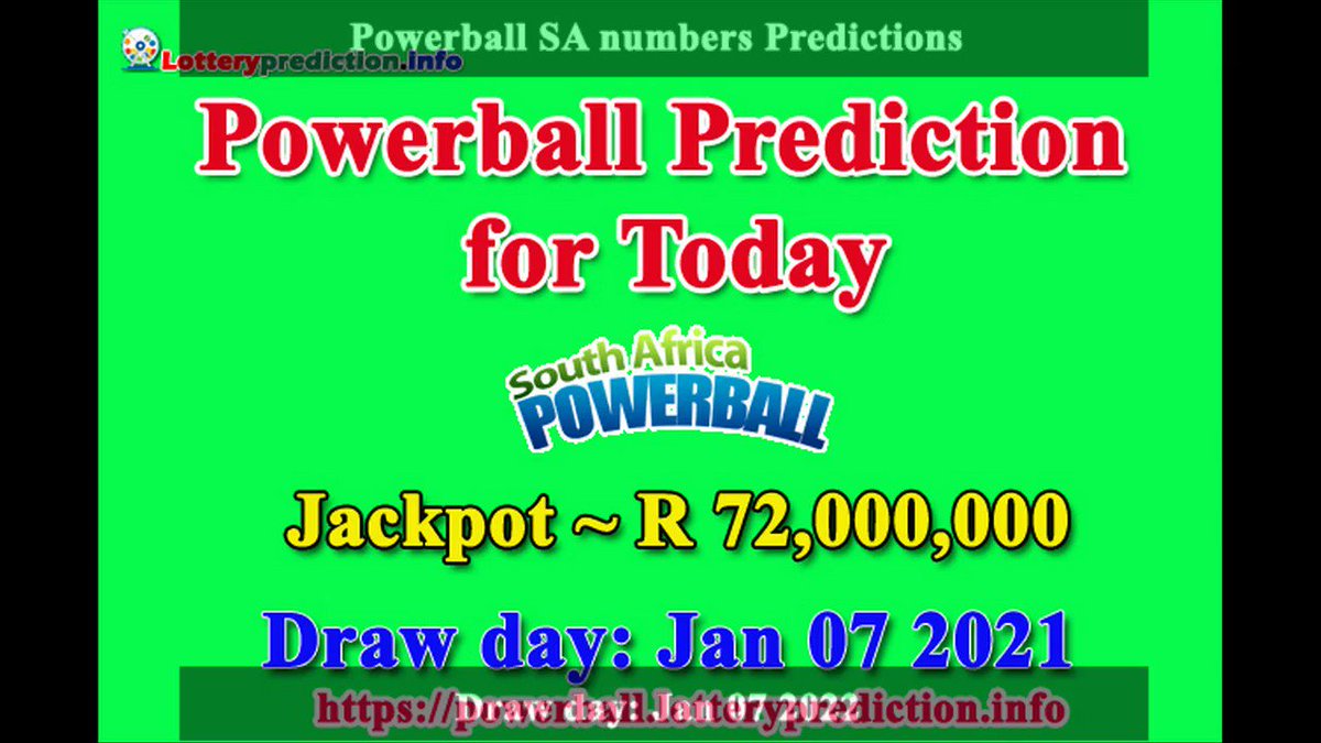 How to get Powerball SA numbers predictions on Friday 07-01-2022? Jackpot ~ R72 millions -> https://t.co/1XiPOYEzge https://t.co/cKFlhxFPys